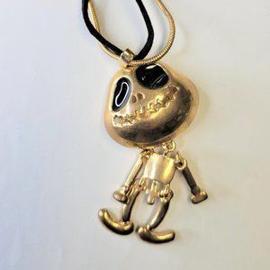 Alien Pendant Necklace UFO Pendant Fashion Necklace in an antique bronze hue